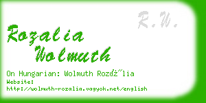 rozalia wolmuth business card